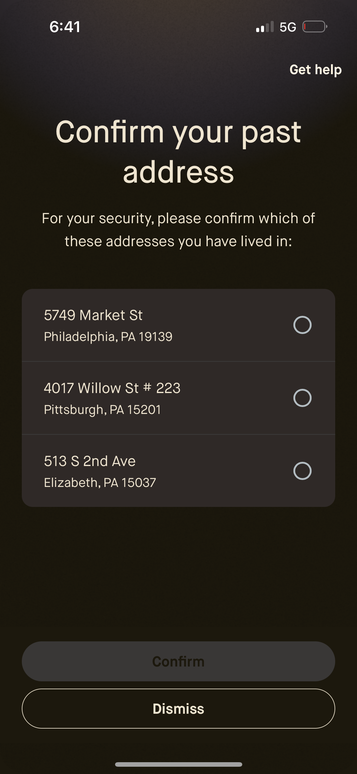 robinhood modal screenshot